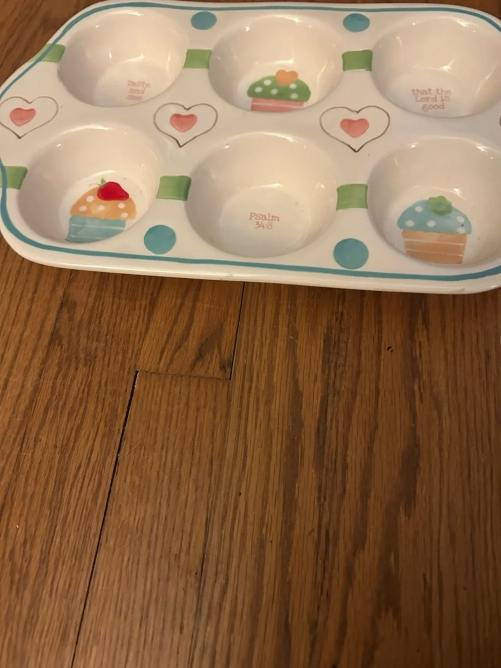 Boston Warehouse Corp. White Pink Blue Biblical Cottagecore Muffin Serving Tray